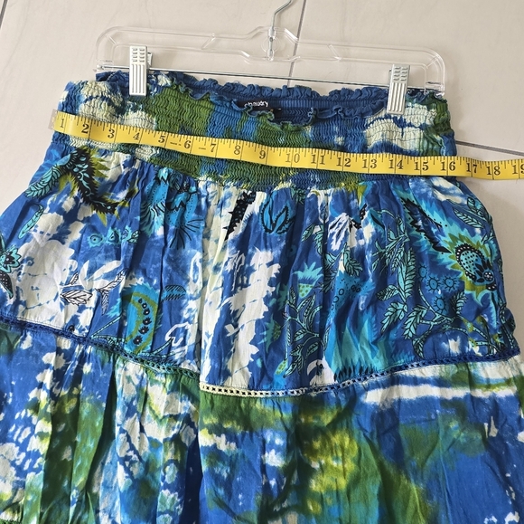 Chaudry KC Blue and Green Tie-Dye Skirt SIZE L - Picture 5 of 7